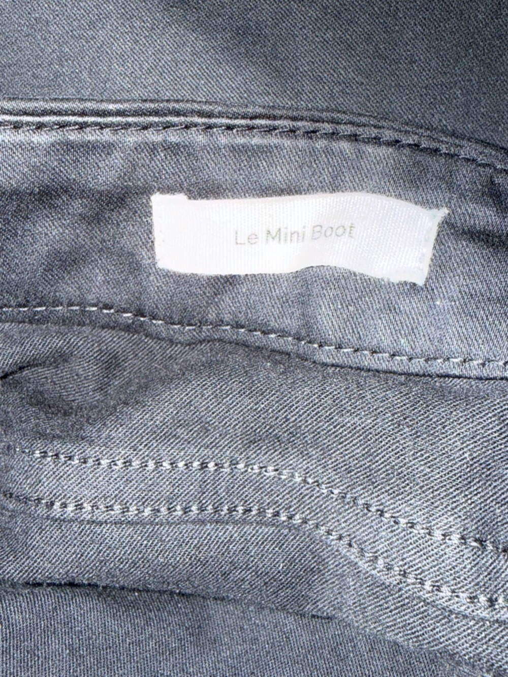 FRAME Le Mini Boot Noir Coated Jeans Black High Rise Stretch Women’s 32 - Picture 8 of 11